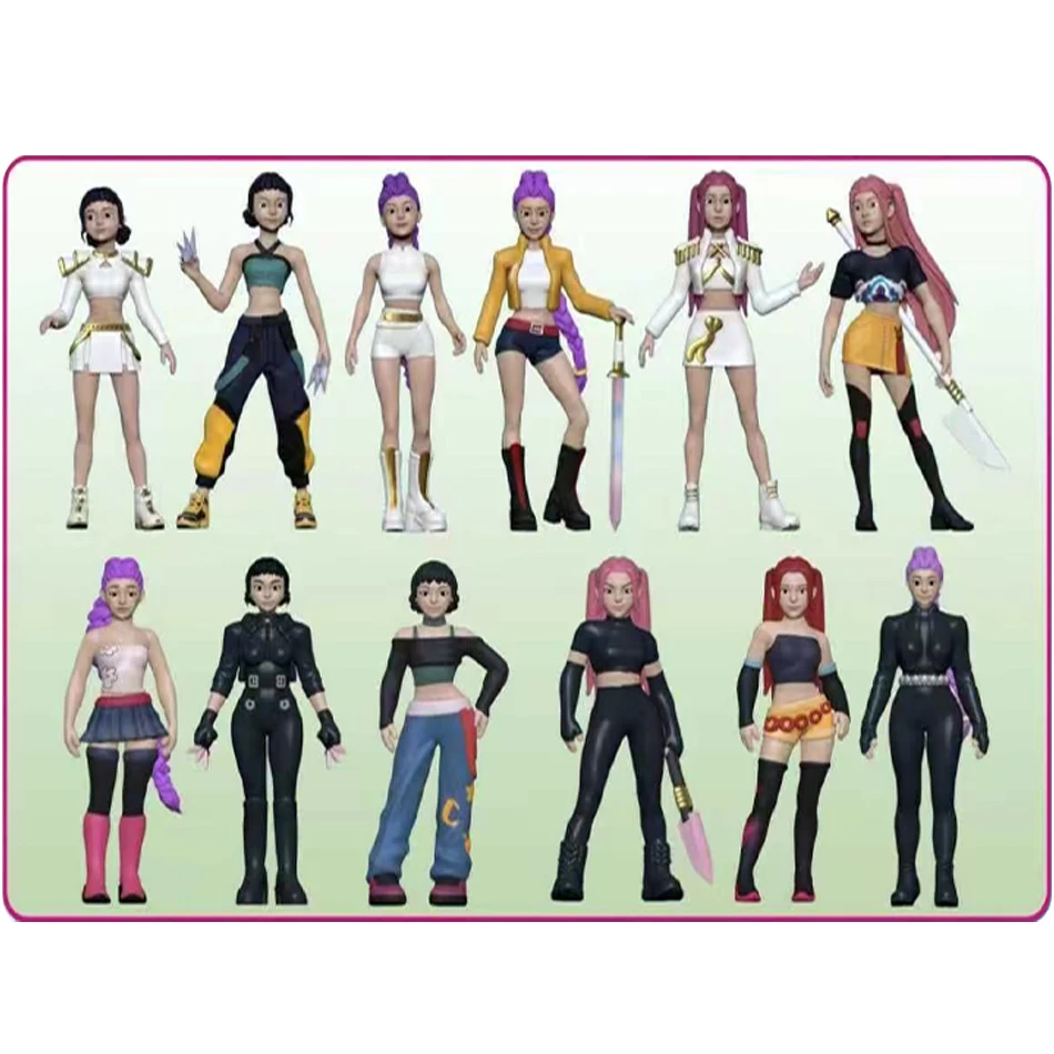 12 pezzi Kpop Demon Hunters serie di figure anime casuali scatola cieca mini bambola anime decorazioni carine figurine modello giocattoli regali di Natale per bambini