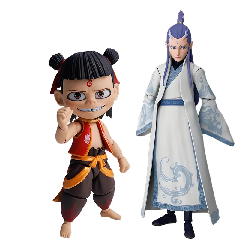 バンダイオリジナル S.H.Figuarts 魔童ネザ: 海で大混乱を引き起こす悪魔の子 ネザ & アオビンモデルおもちゃモデルギフト男の子のため