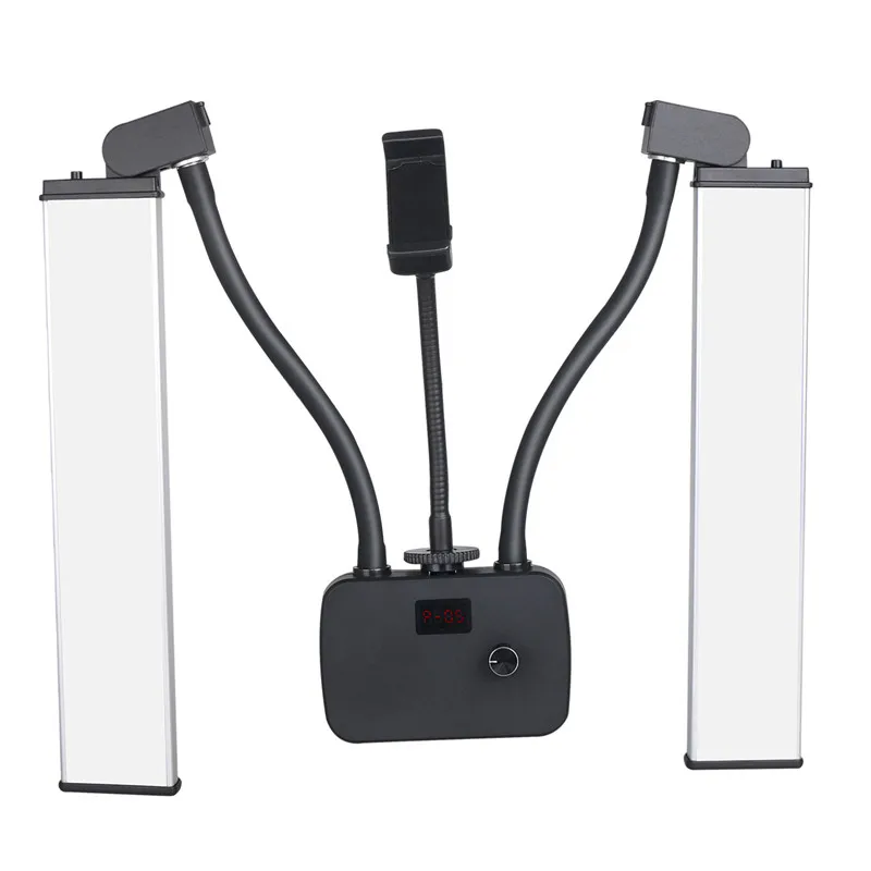 Doppel arme LED füllen Licht Fotostudio lange Streifen LED Ring Lampe mit Stativ LCD-Bildschirm 3200-5600k fotografische Selfie Beleuchtung – Detail 15