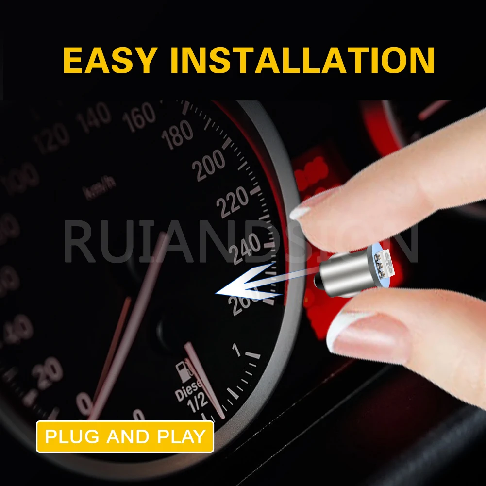 10pcs/lot Motor Auto Car Green DC 6V 12V LED Instrument Panel BA7S 5050 1SMD Light Bulbs Amber red pink white pink