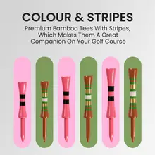 Wooden Golf Castle Tees Step Down Same Height Value 30/100 Count, 40mm 45mm 50mm Length Colorful for Practice 4
