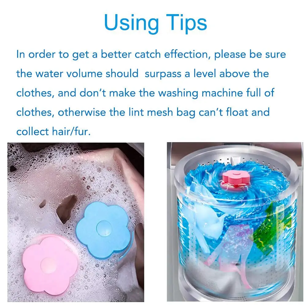 Reusable Washing Machine Floating Lint Mesh Trap Bag Hair Removal Floating Catcher Filter Net Pouch Household Washing Tool