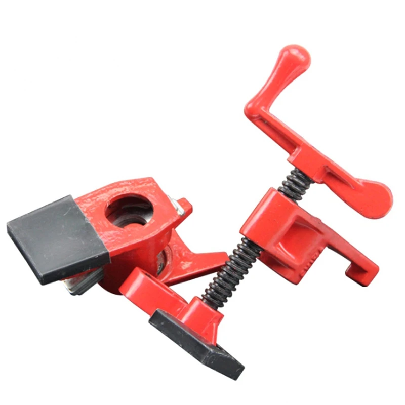 

3/4inch 1/2inch Heavy Duty Woodworking Pipe Clamp Quick Release Wood Gluing Pipe Clamp Wide Base Iron Wood Metal Clamp Set