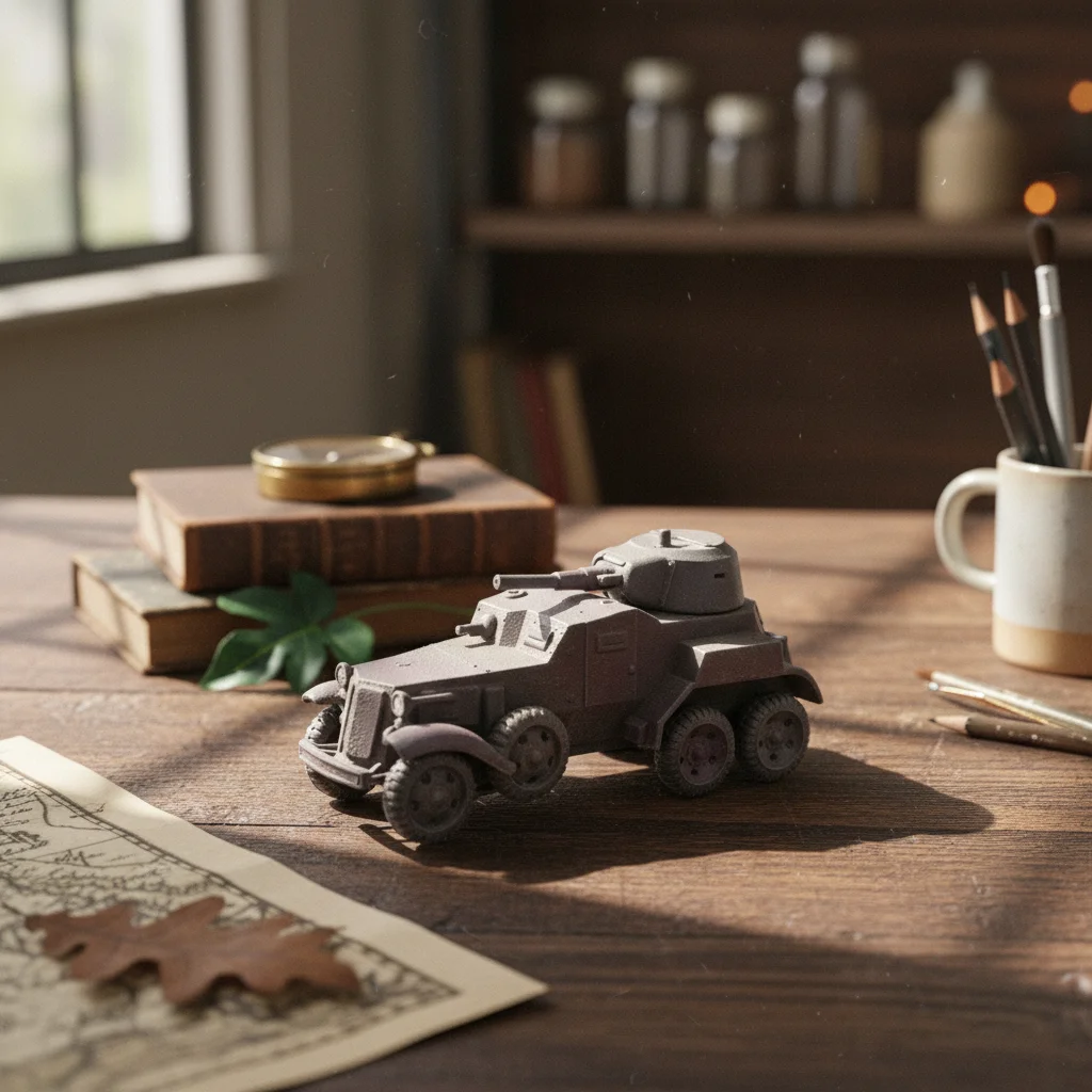

Soviet BA-10 Model Collectible 1/144 Tank Miniature Soviet Armored Vehicle Model Detailed Paint for Desk