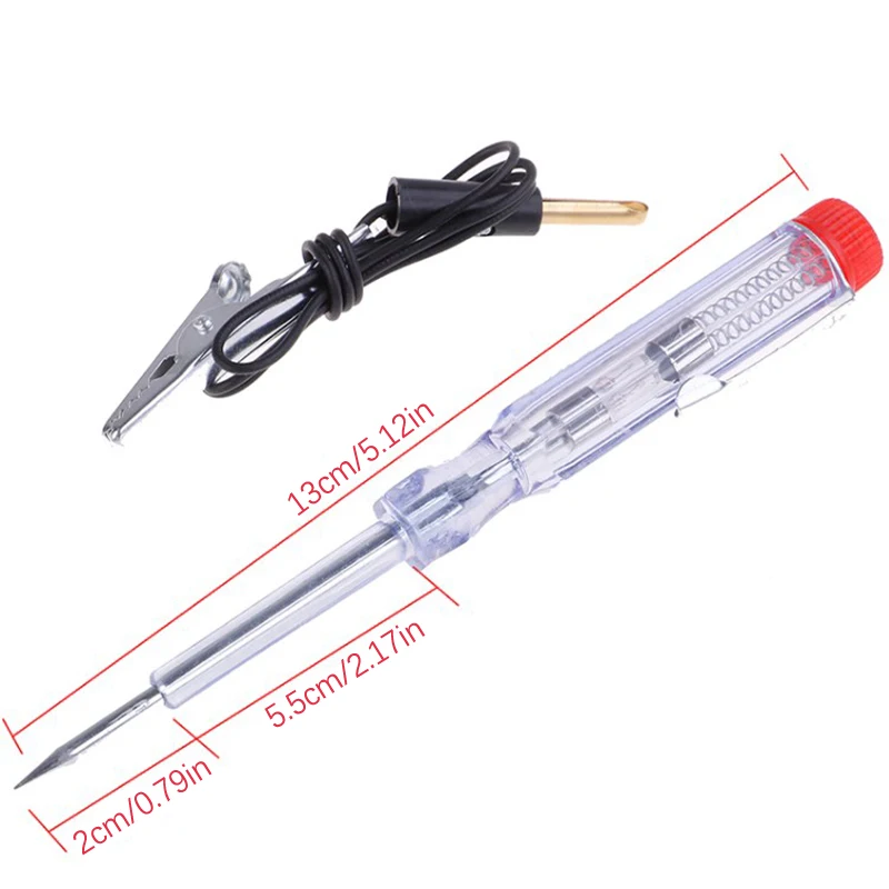 6-24V Car Voltage Circuit Tester System Long Probe Continuity Test Light Pen AS Plastic + Carbon Steel Electrical Test Pen