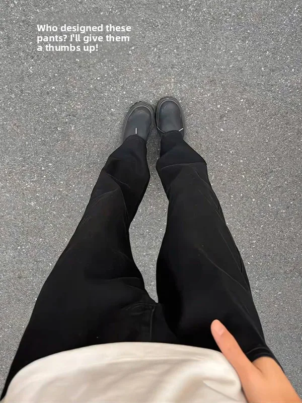 

Bla Le Blade Jeans Men's Summer American High Street Straight Leg Slimming Flared Trousers Medium Waist Long Jeans