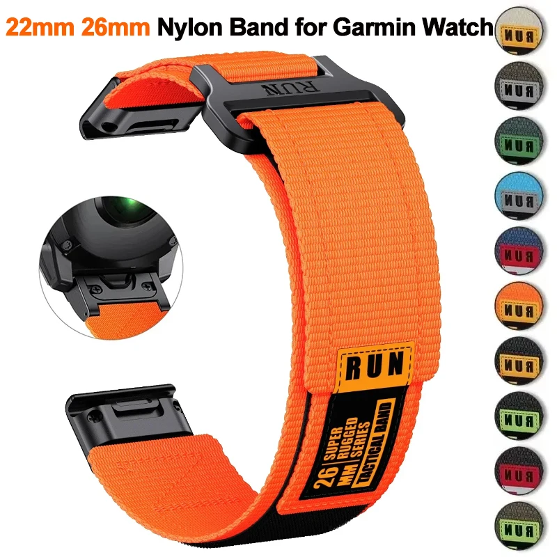 QuickFit 22mm 26mm For Garmin Fenix 8 51mm 7X Pro 6 6X 5 5X Plus QuickFit Strap Instinct 2 Epix 2 Pro Replacement Bracelet Band