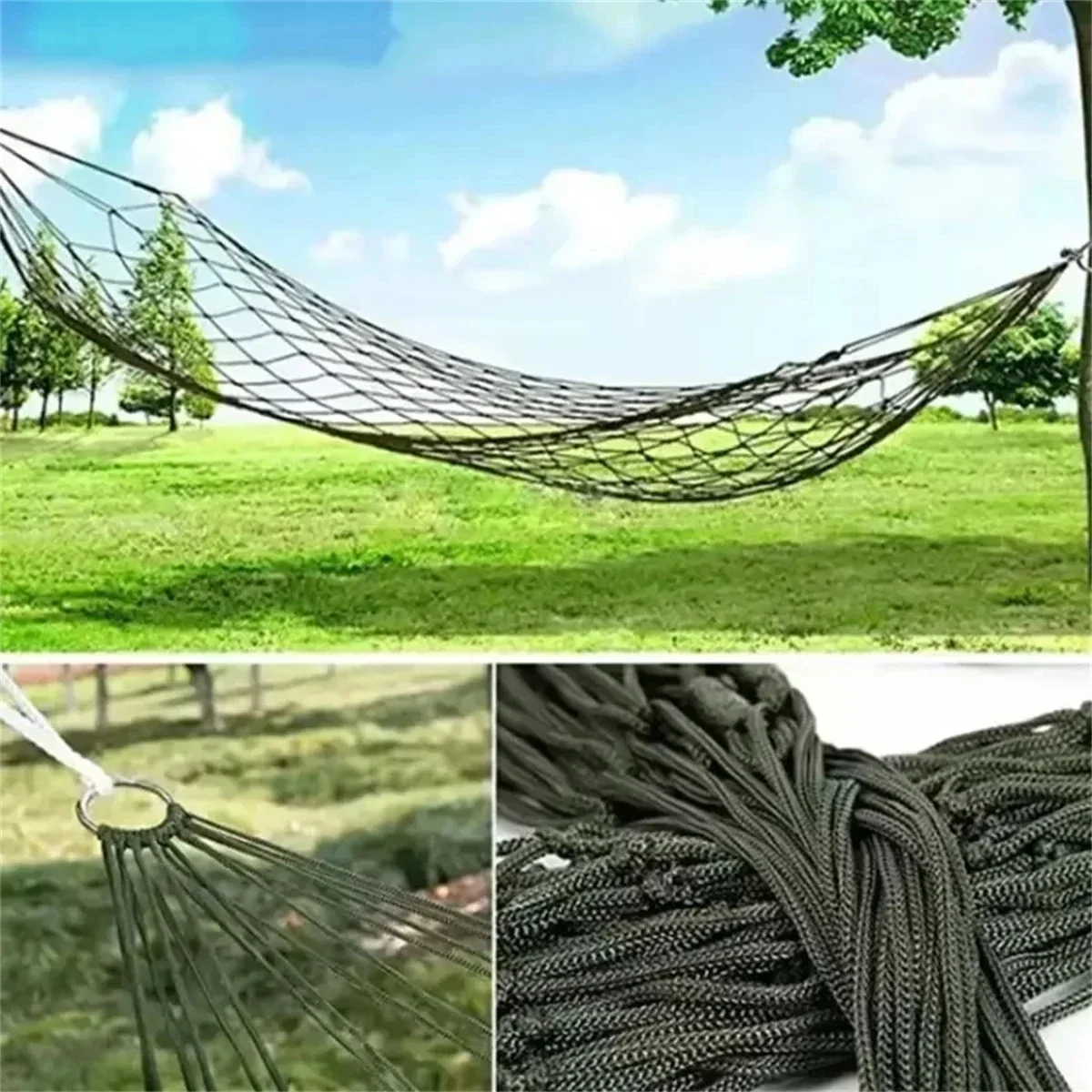 

Portable Outdoor Sport Hammock Simple Camping Hammock Mesh Net for Garden Beach Yard Travel Garden Swing Hanging Bed 1Pc