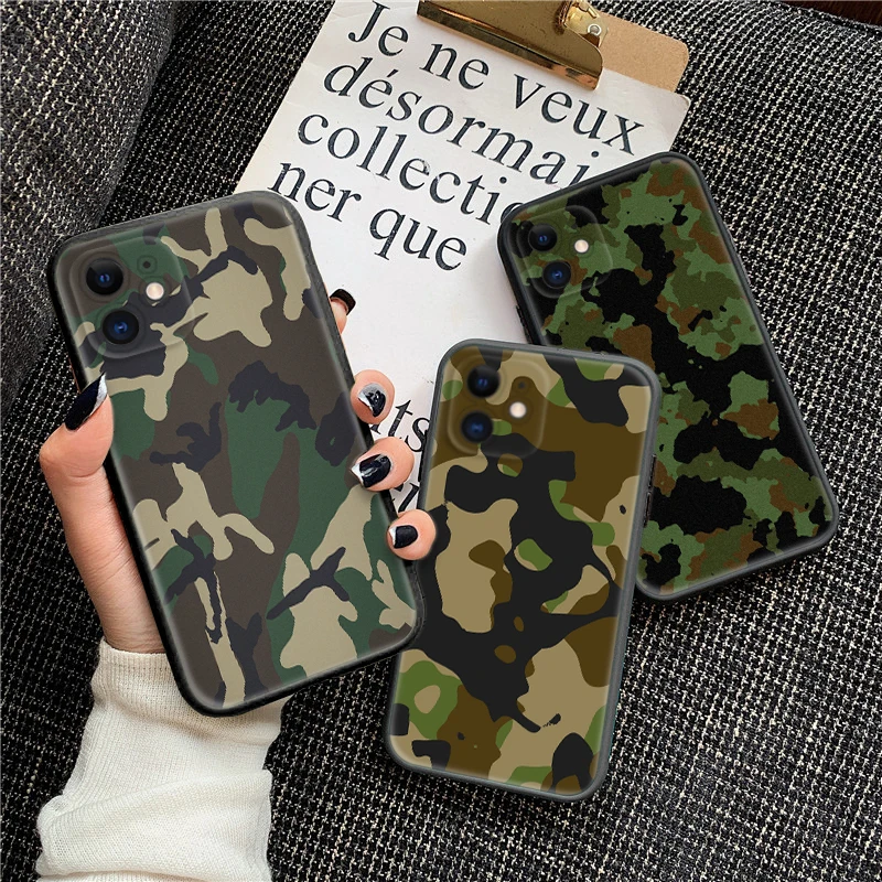 54F Camouflage Pattern Army Soft Case for Redmi Note 11 11S 10 10T 10 Pro Max 10S 9T 9 9S 8 8T 7 Xiaomi Mi 11 11I 12 12X