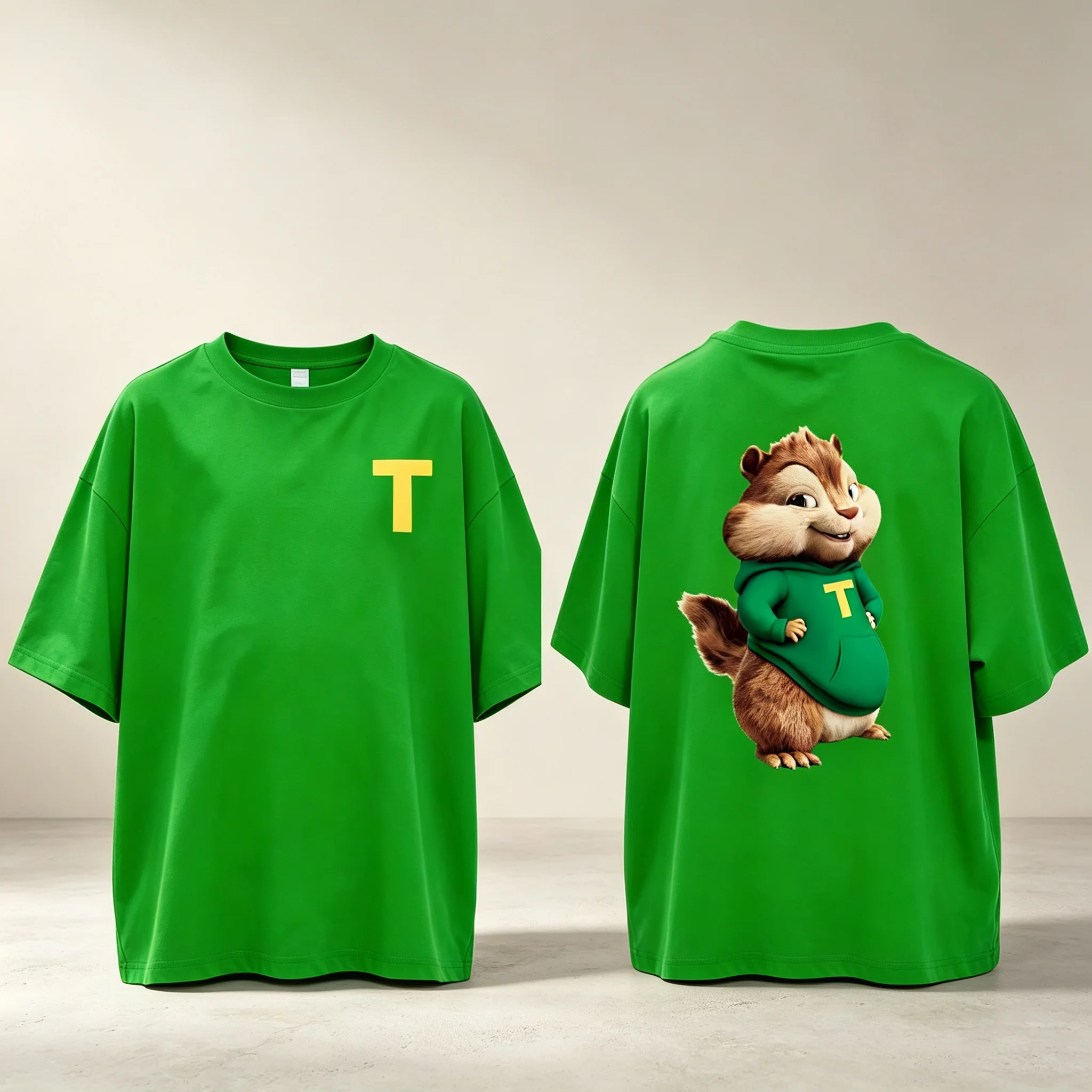 Alvin and The Chipmunks_ The Squeakquel's Pullover Woman Manfashion T-Shirt mit überschnittenen Schultern, erhältlich als Best Friend T-Shirt – Detail 12