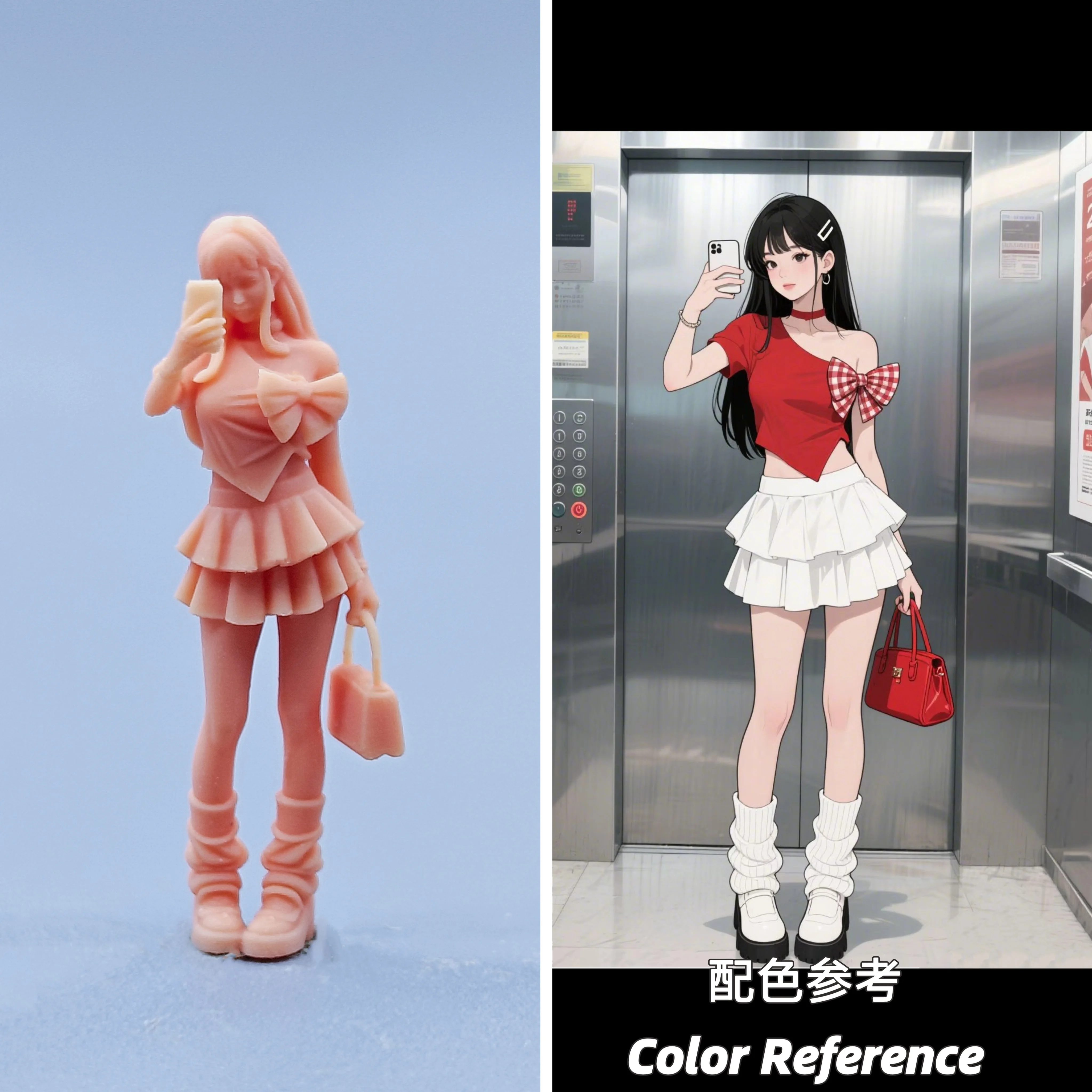 

1/64 1/43 фигурки масштабная модель полимерный лифт селфи девушка неокрашенные миниатюры диорама ручная роспись D618