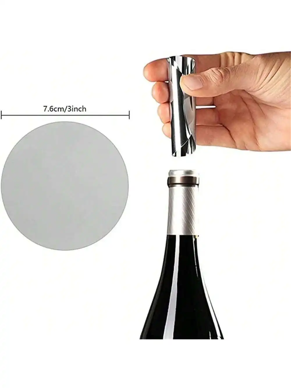 Weinausgießscheibe, Scheibe, Partyzubehör, Drop Stop, Ausgießer, Karten, 7,6 cm, flexibel, zusammenklappbar, Barzubehör – Detail 2
