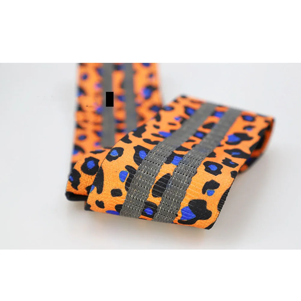 

1Pcs Exercise Resistance Belt Durable Elastic Band Strength Training Exercise Strap Home Gym Leopard Orange Fitness Gear