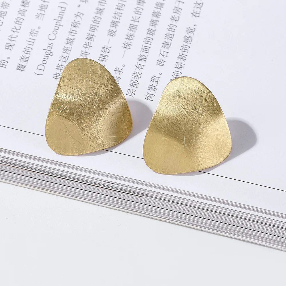 Fashion Women Earrings Geometric Jewelry Simple Triangle Earring Ear Studs Brushed Earings Accessories 2022