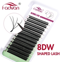 FADVAN 8D - W Shaped Eyelash Extension (Double 4D)  Automatic Flowering Premade Fans Eyelash Extensions