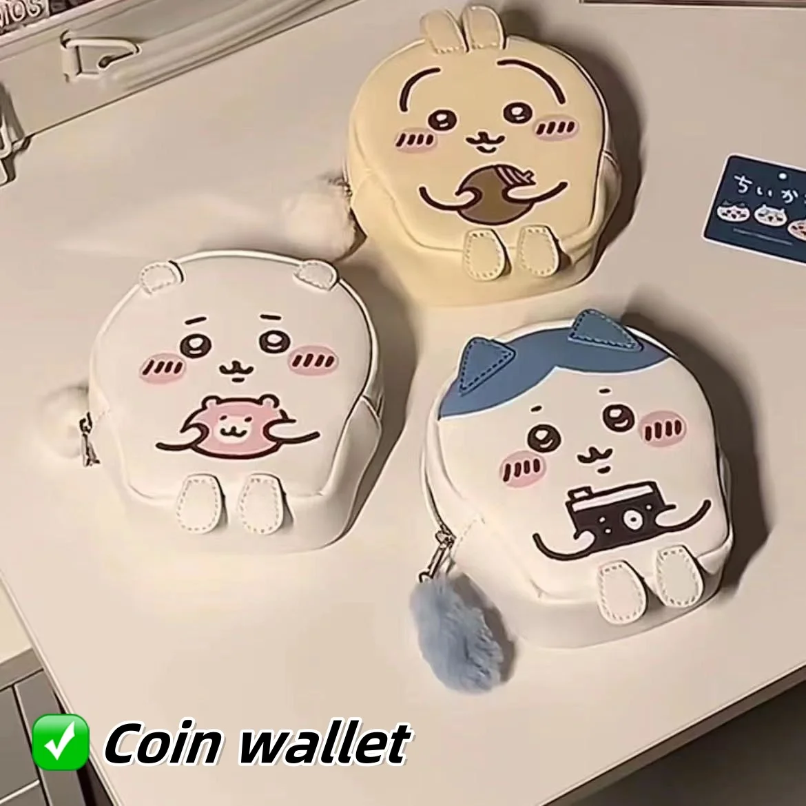 

chiikawa cute giikawa coin wallet hanging bag Anime peripheral Jii Xiaoba schoolbag Coin wallet storage bag Girl birthday gift