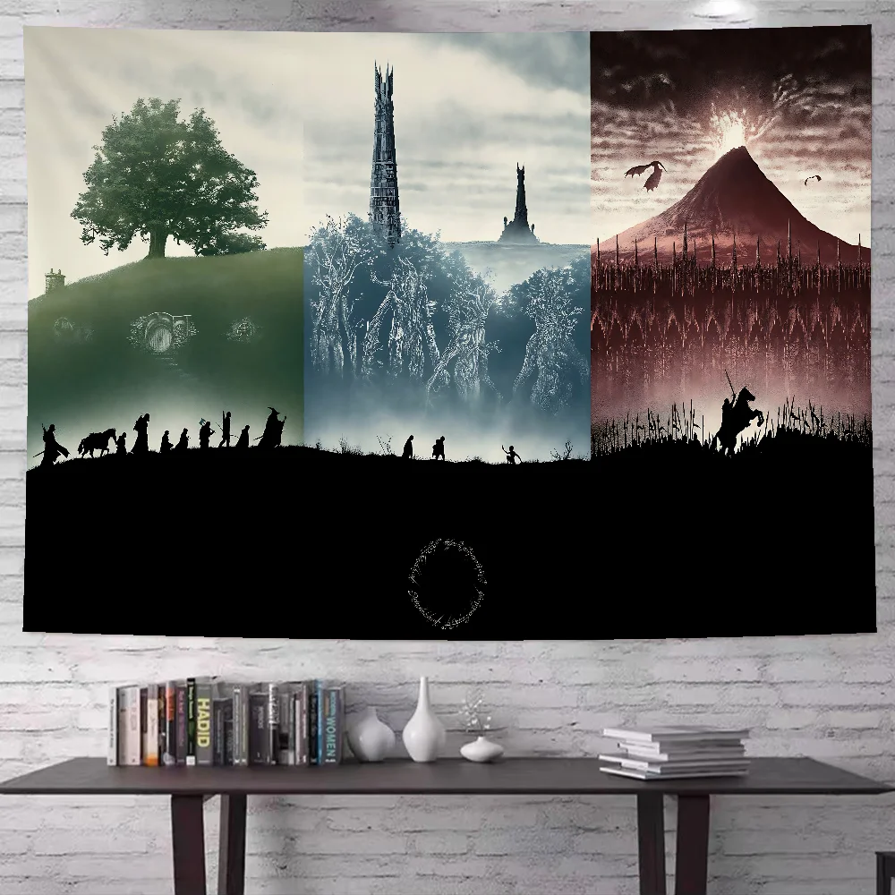 لعبة L-Lord Of The R-Rings مطبوعة قماش مزخرف جداري كبير رخيصة الهبي الجدار الشنق البوهيمي جدار المفروشات ماندالا ديكور المنزل