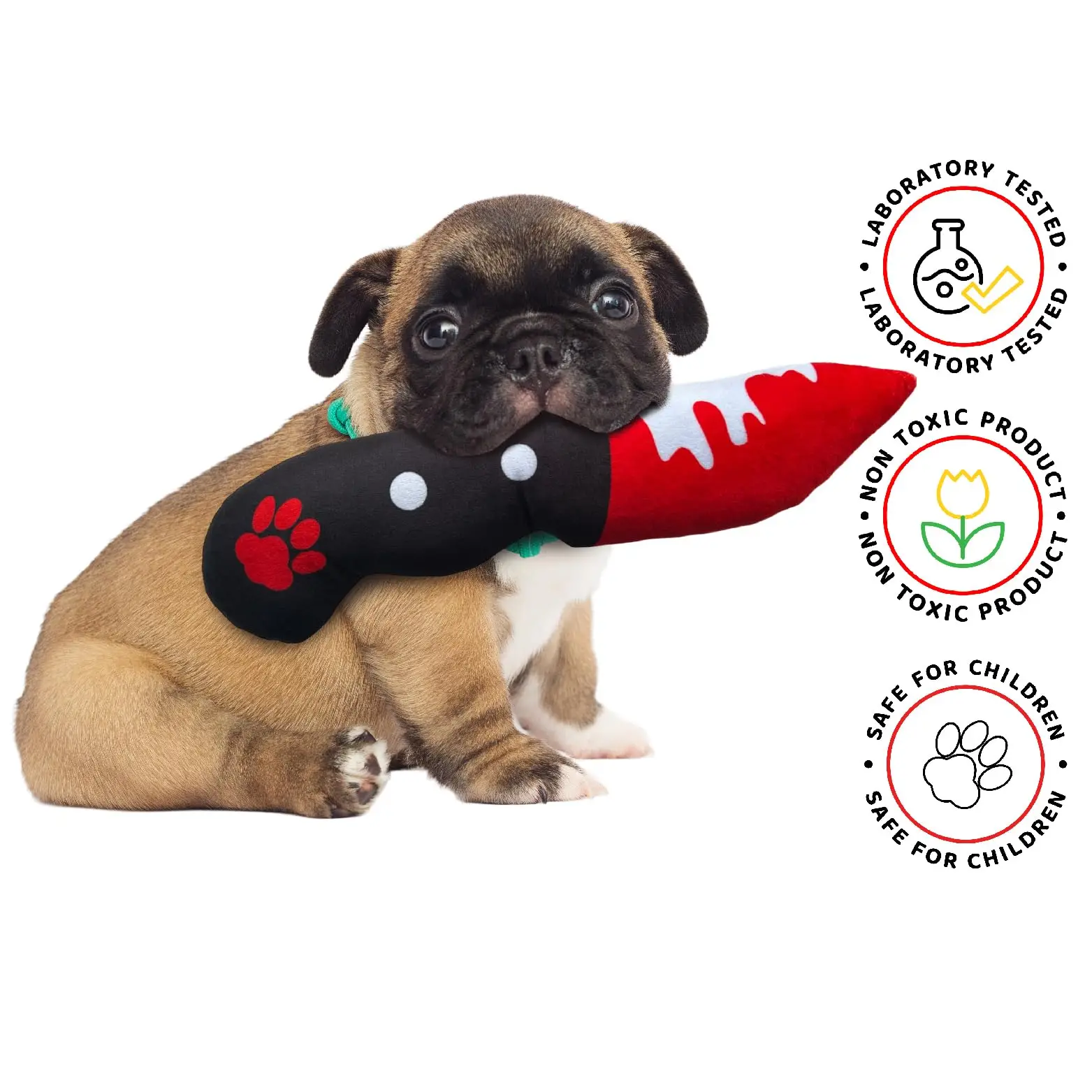 Bloody Knife Dog Toy Plush The Original Dog Squeaky Toy Halloween Toy for Small and Medium Sized Dogs Toy for Interactive Dogs