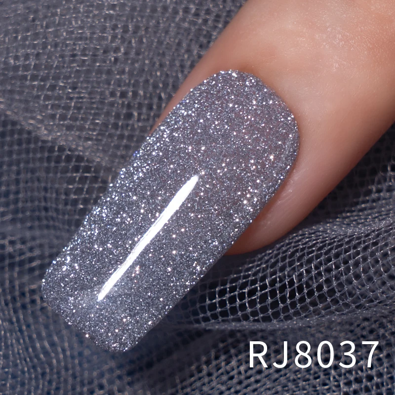 

RS NAIL 10ml Reflective Glitter Gel Nail Polish Winter Color Sparkling Sequins Soak Off UV LED Varnish Nail Art Base Top Gel