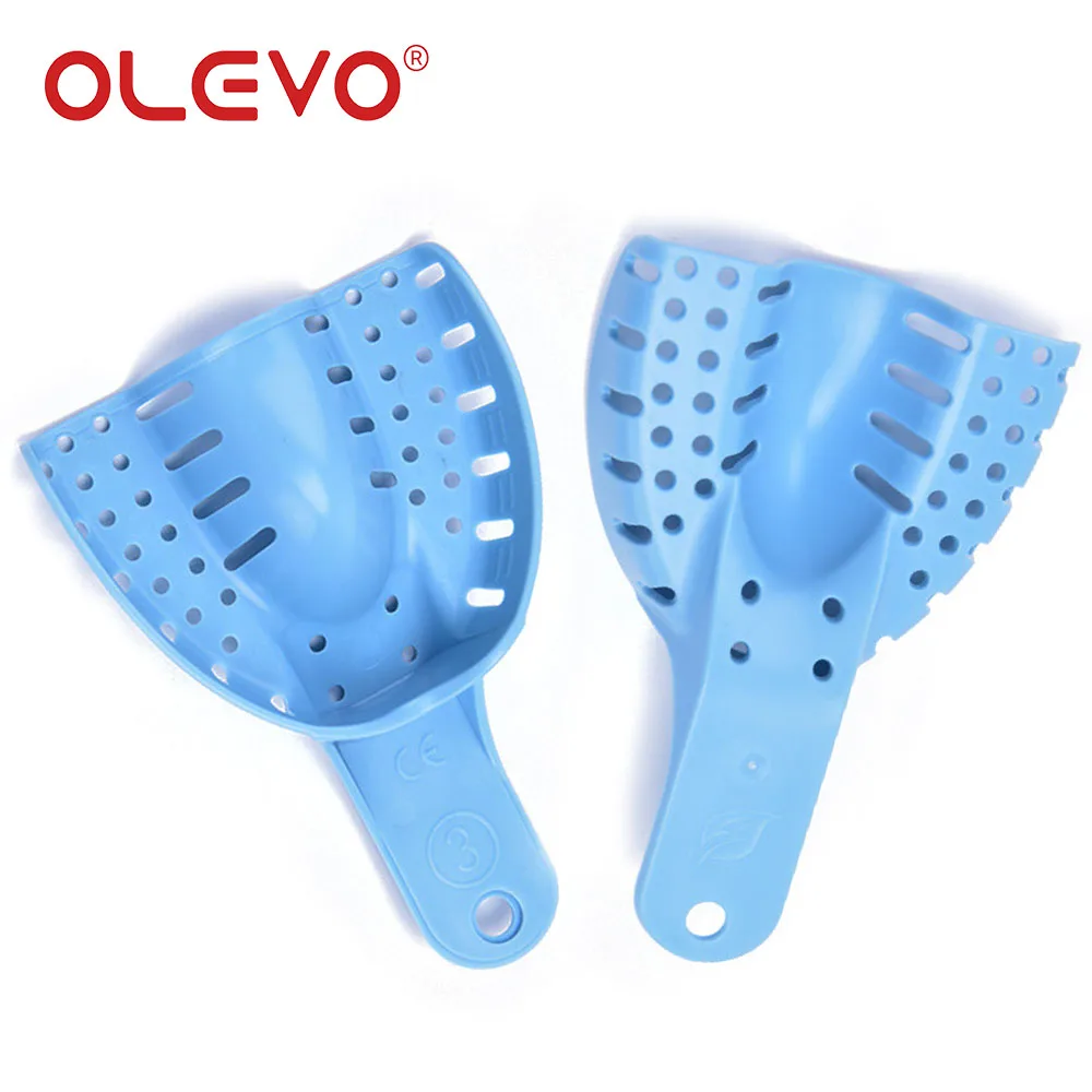 Olevo 10 Stuks Tandheelkundige Afdruk Trays Orthodontisch Materiaal Autoclavable Geperforeerde Plastic Tanden Lade Rechtsboven Linksonder