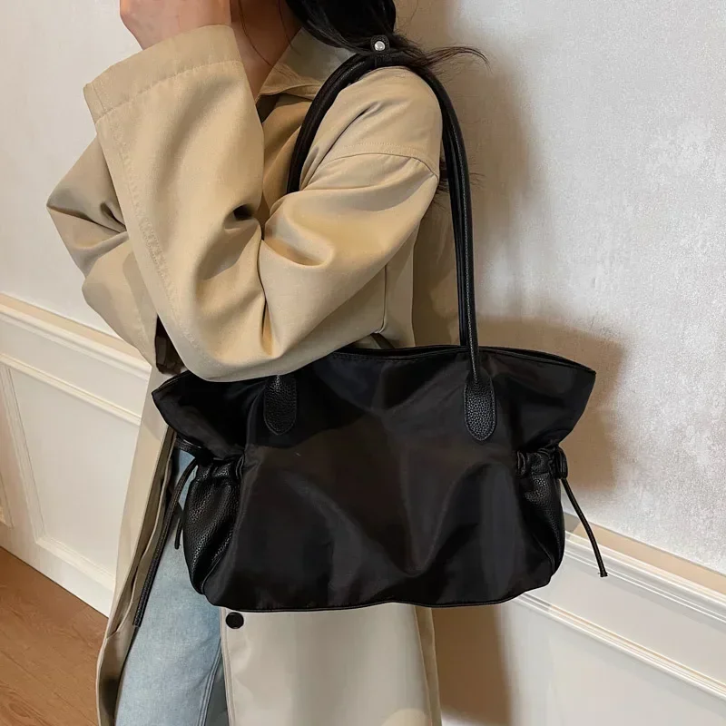 

Women's Big Soft Cloth Shoulder Bag Solid Color 2025 Spring Y2k Casual Simple Handbags Shopper Shopping Bags
