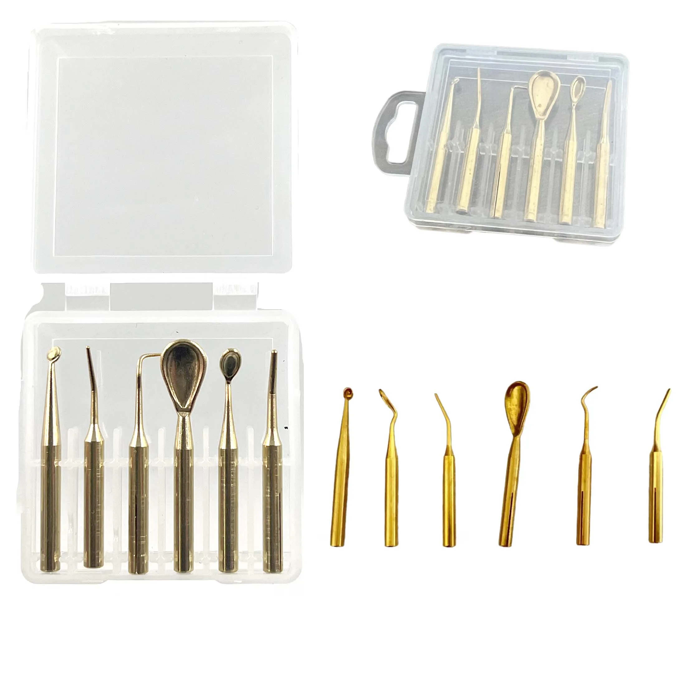 6pcs/box Dental Electric Waxer Tips Dental Wax Carving Knife Pen Pencil Copper Tips For SJK Lab