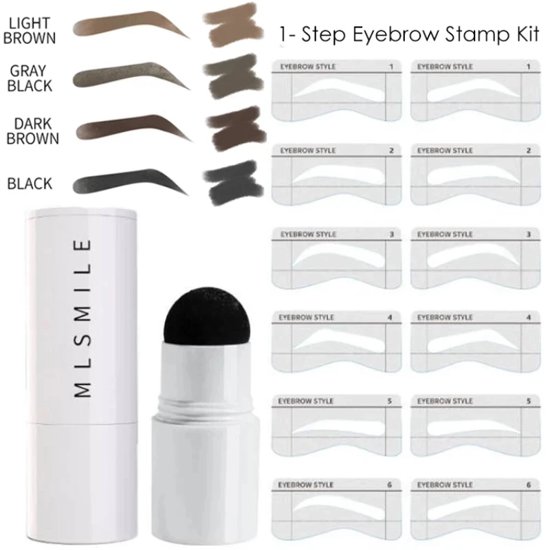 ใหม่ Professional Eye Brow One Step Eyebrow แสตมป์ Shaping ชุดเจลแสตมป์แต่งหน้าชุด Magic Eyebrow Stencils