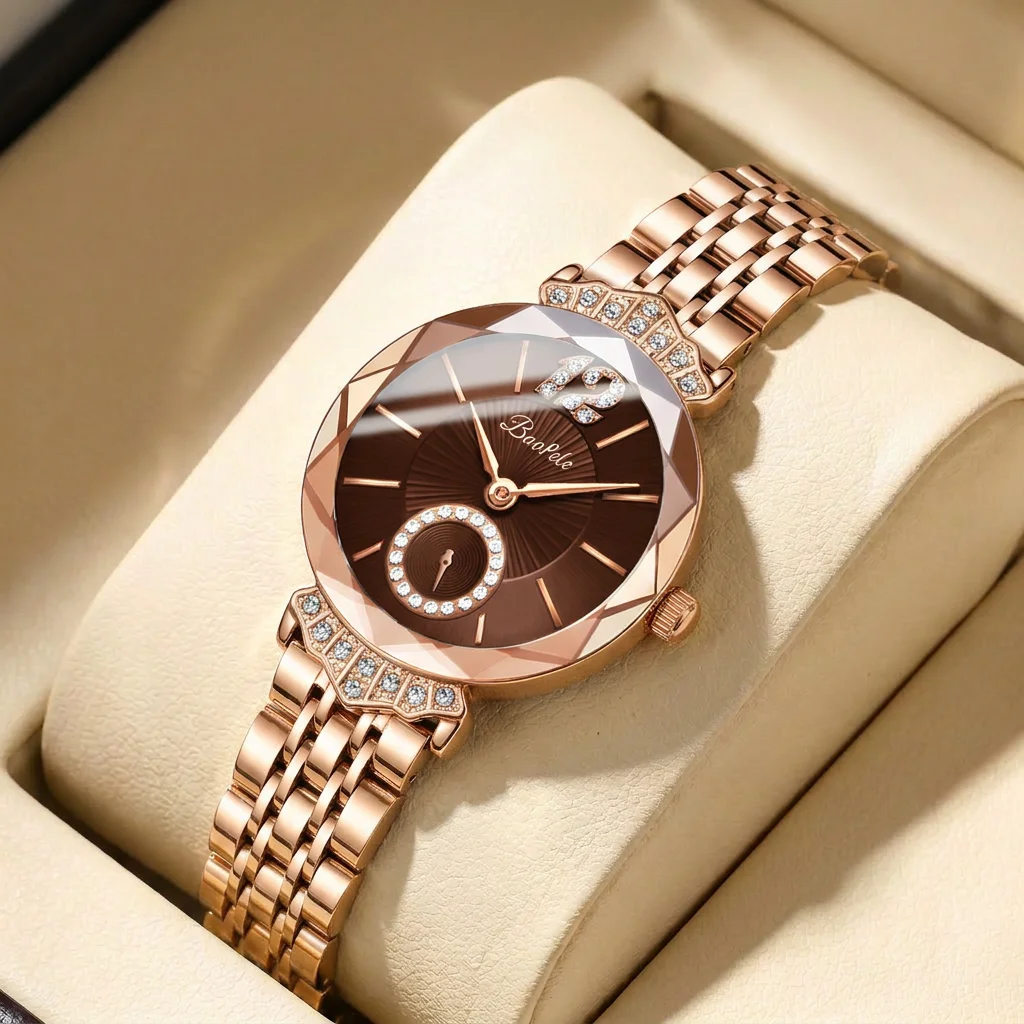

1pcs Women's coffee dial alloy strap vintage fashion classic fashion details Quartz Watch for business party holiday