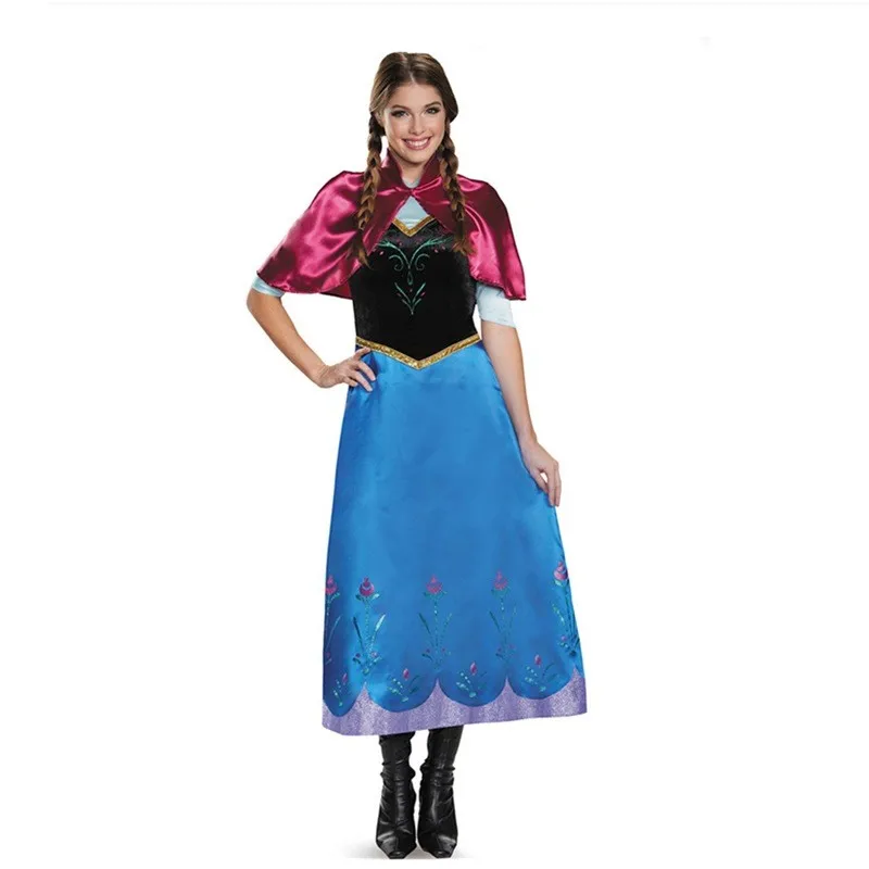 Costume Cosplay delle donne di vendita calde di Halloween Anime Ice and Snow Romance Princess Anna Role Playing Queen Performance Set