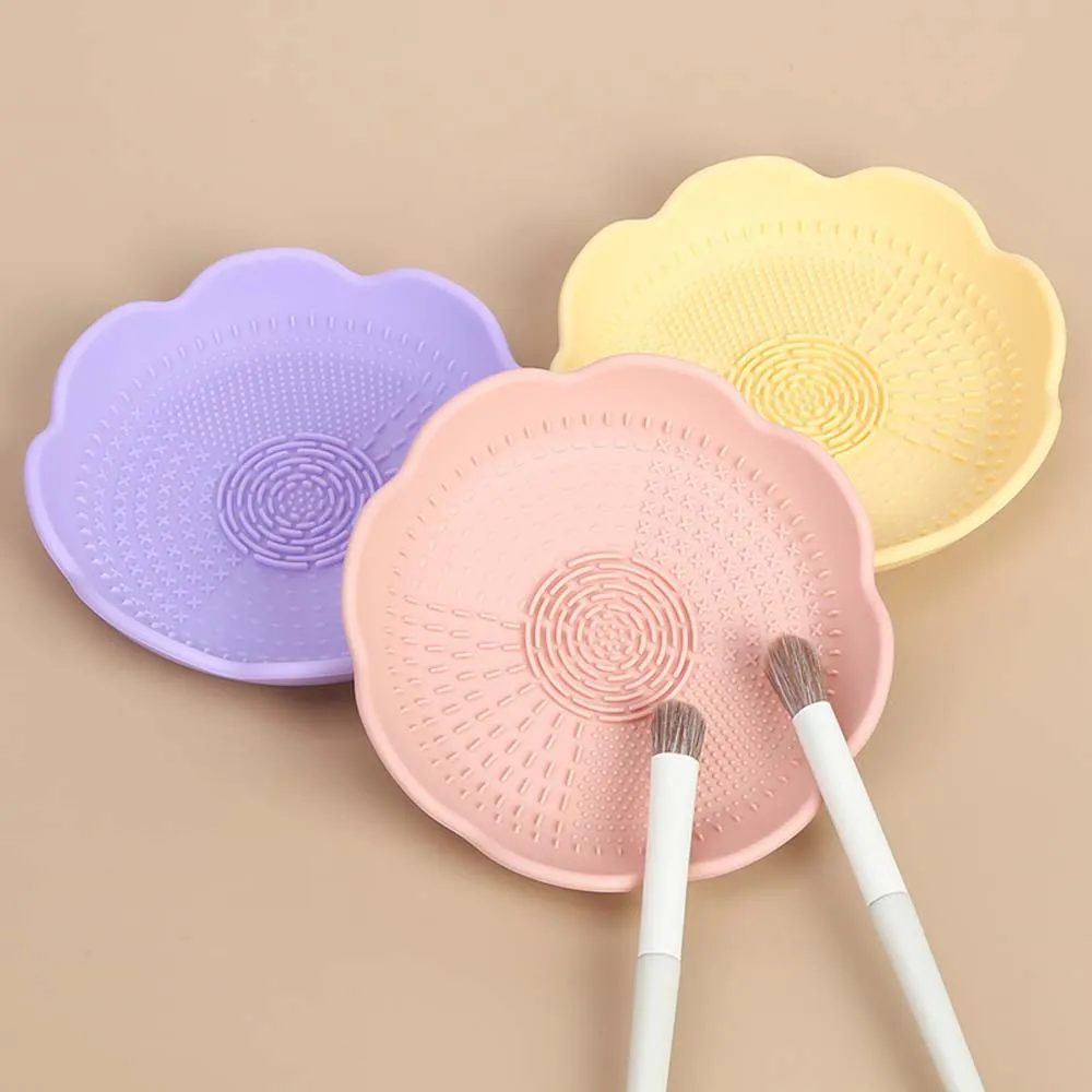 3 Colors Silicone Makeup Brush Cleaner Cosmetic Brush Holder Multifunction Scrubber Board Powder Puff Storage Rack Storage