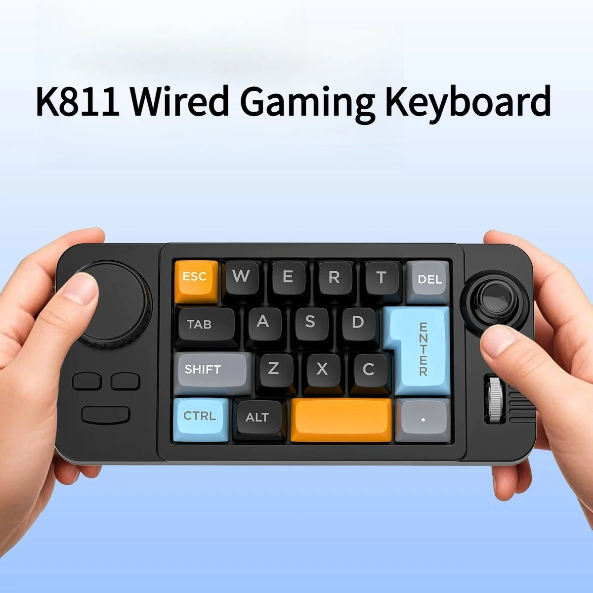 K811 Wired Joystick Knob Mini Keyboard Custom Color Hot Swap Support Macro Programming RGB Gaming Mechanical Keyboard Red Switch