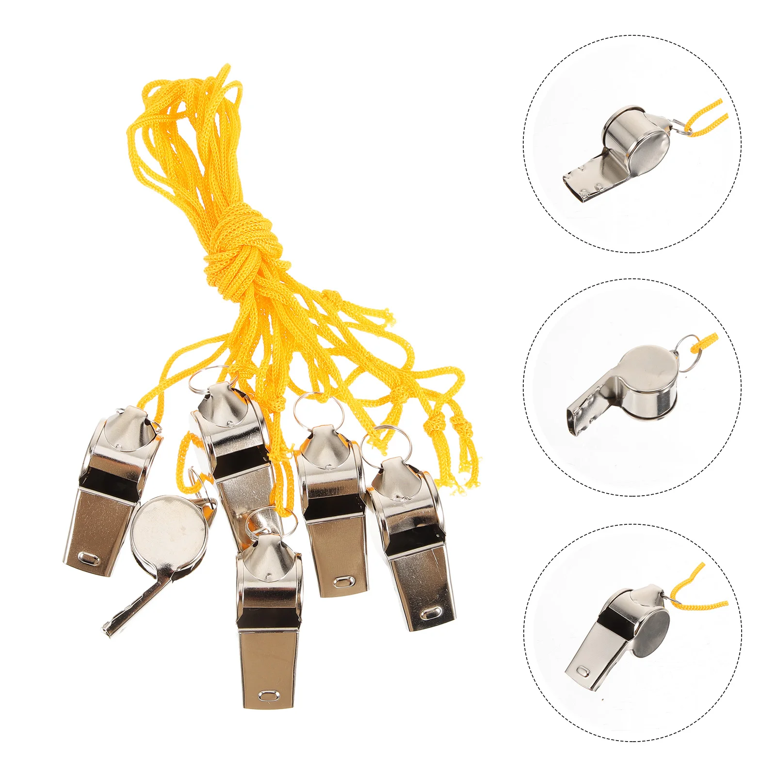 

6 Pcs Emergency Whistle Sports Whistles for Adults Volleyball Hiking Safety Lanyard