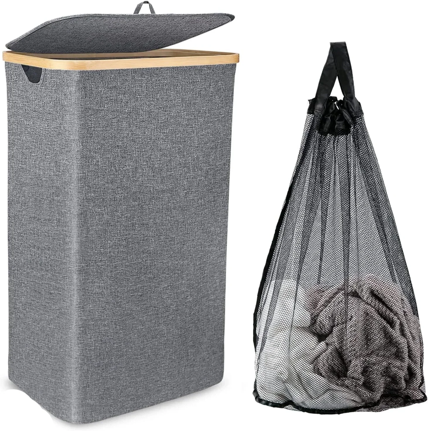 

Laundry Basket with Lid 100L Collapsible Large Laundry Hamper with Removable Bag and Lid Waterproof Basket