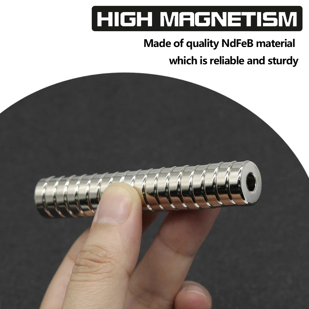 15x5-5mm N35 Round Disc Neodymium Magnet NdFeB Permanent Magnet with Countersunk Screw Hole for DIY Industrial Mounting