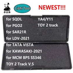 Lishi 2 in 1 TOY 2 Track V.3/V.4/V.5 YA4/Y11 for MCM BPS SS346 for SQDL PGO2 LDV-2021 for KAWASAKI-2021 SAR21R for TATA VISTA