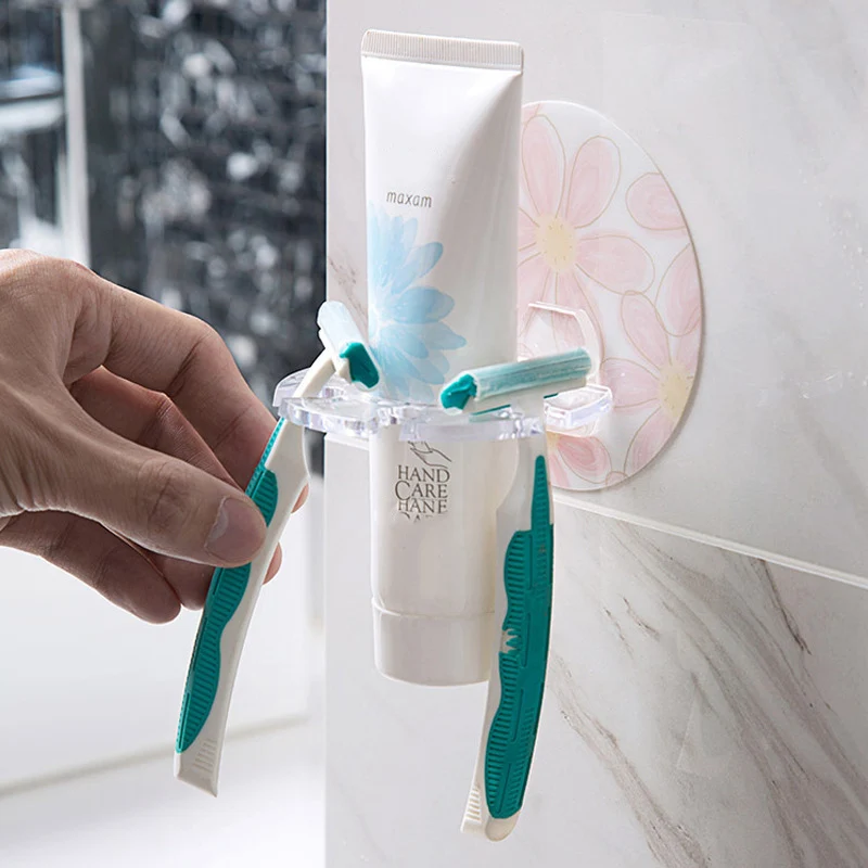 New Style Creative Plastic Toothbrush Holder Toothpaste Storage Rack Toothbrush Dispenser Bathroom Storage Rack Accessory Tool