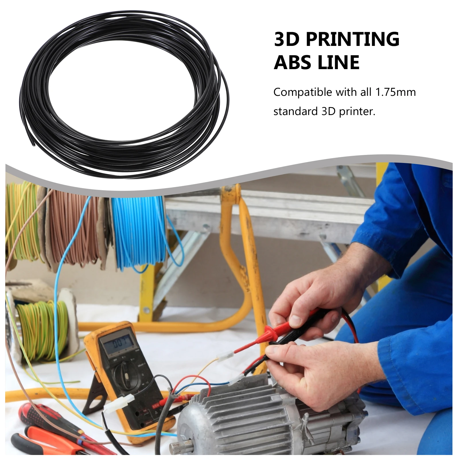 

10M 1.75Mm Abs For Printer Vacuum Sealed Low Shrinkage 190-230℃ Compatible Standard Printers Printing Materials 3D Printer