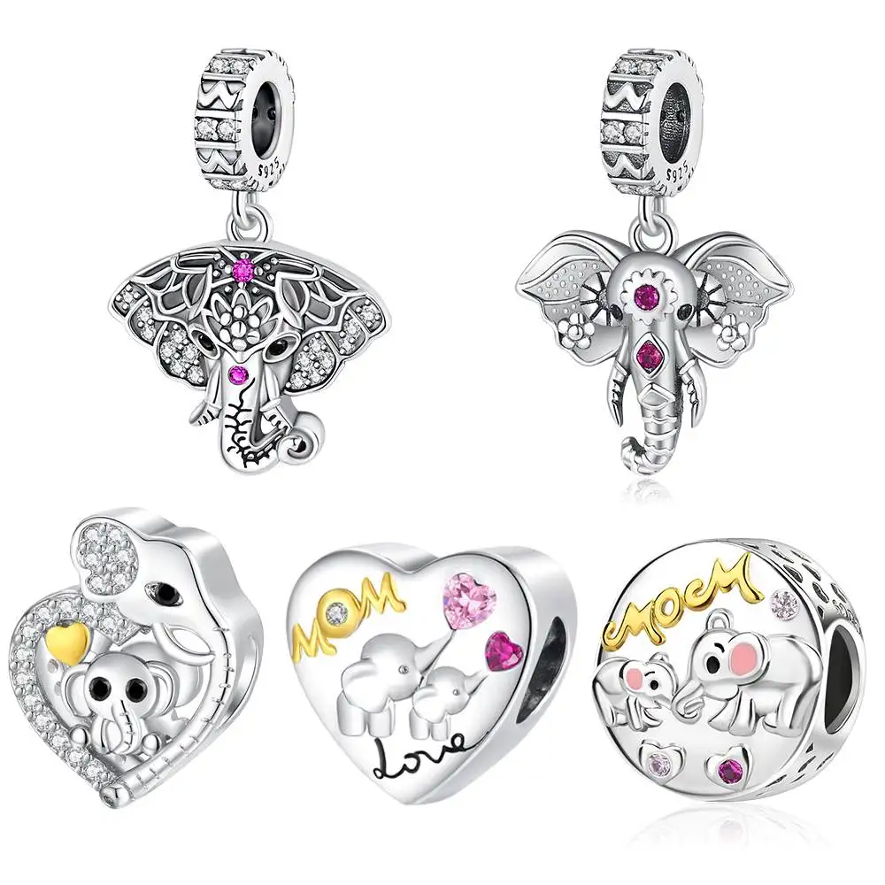 925 Sterling Silver Holy Spirit Elephant Fit Pandora Charms Silver 925 Original Bracelet for Jewelry Making