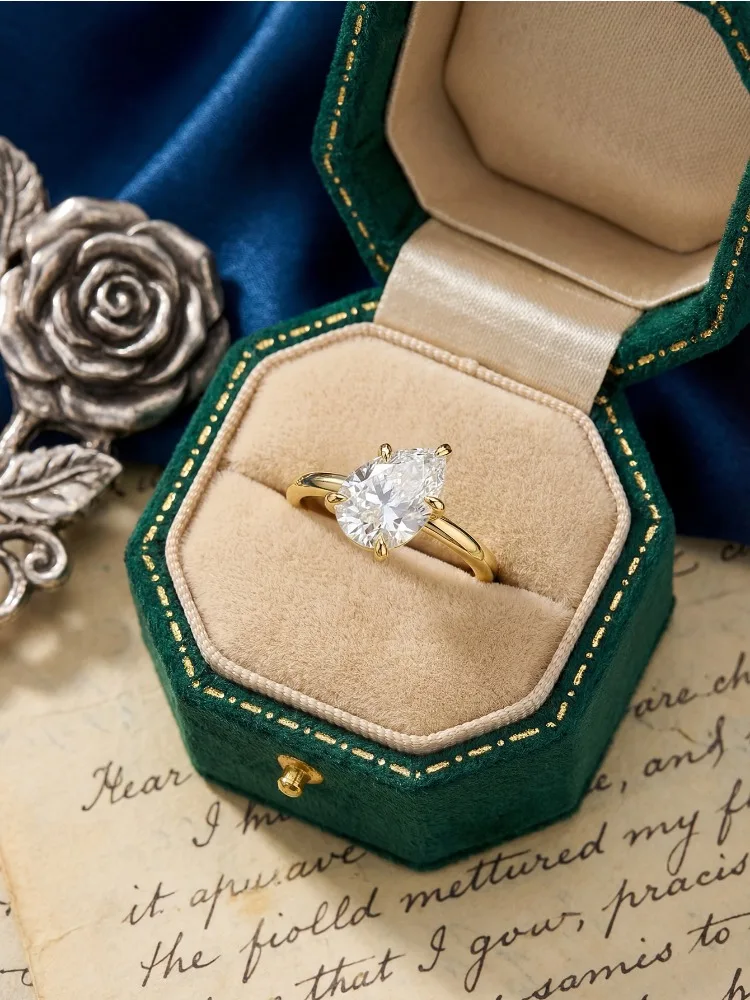 

925 Sterling Silver Fashion Crooked Water-Droplet Zircon Ring For Women Engagement Wedding Luxury High Quality Fine Jewelry