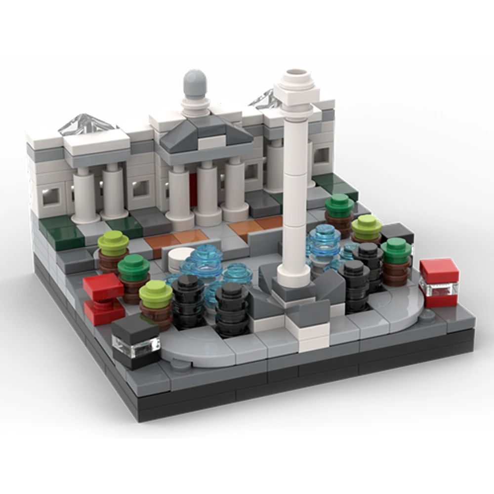 MOC Trafalgar Square Building Block Mini Trafalgar Square Street View Logo Building Bricks DIY Toy Children's Gift