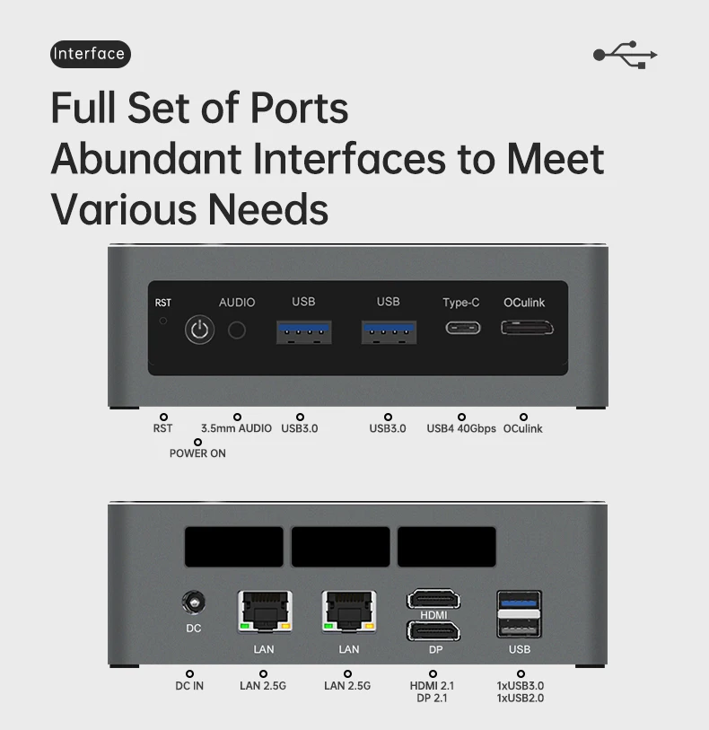TOPC TR9 AI7 Pro 360 AI9 365 AI9 HX370 Mini PC Windows 11 Pro DDR5 5600MHz PCIe4.0*4 WiFi 6E BT5.3 OCulink USB4 AI Computer