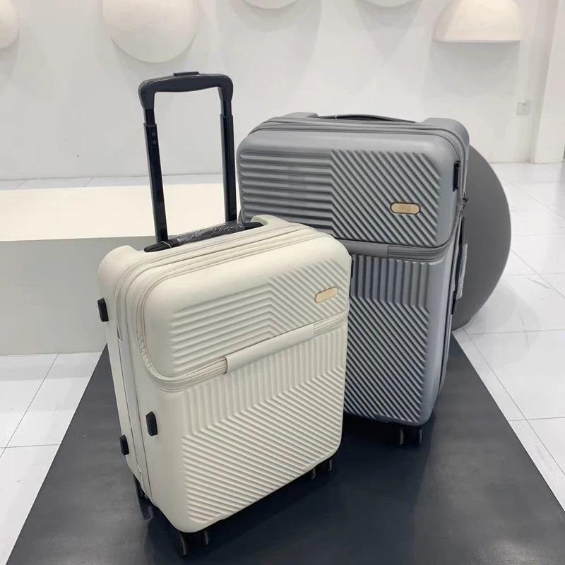 

New front pocket Spinner Brand Rolling Luggage 20/22/24/26 inch boarding box with USB port password suitcase trolley luggage