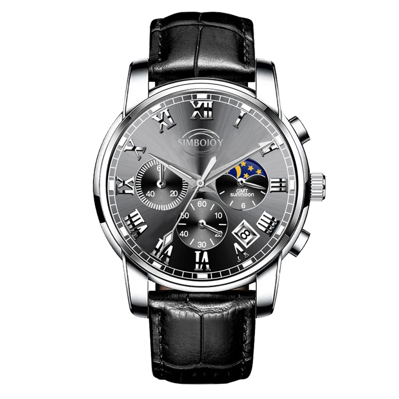 

New Men's Watches SIMBOJOY Top Brand Luxury Men Wrist Watch Leather Quartz Watch Sports Waterproof Male Clock Relogio Masculino