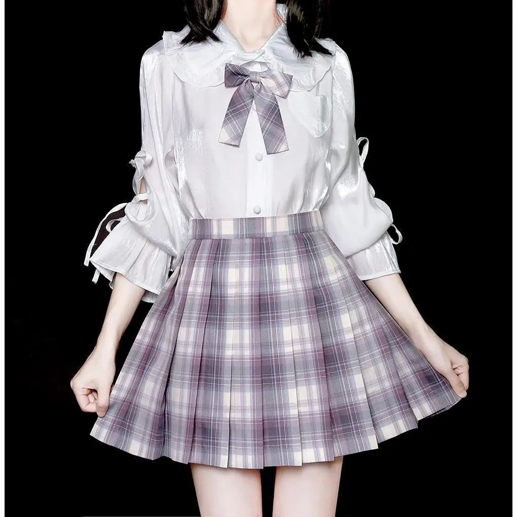 

Japan Suit Jk New Summer Style College Style Elegant Small Fresh Student Short-Sleeved Shirt Pleated Skirt