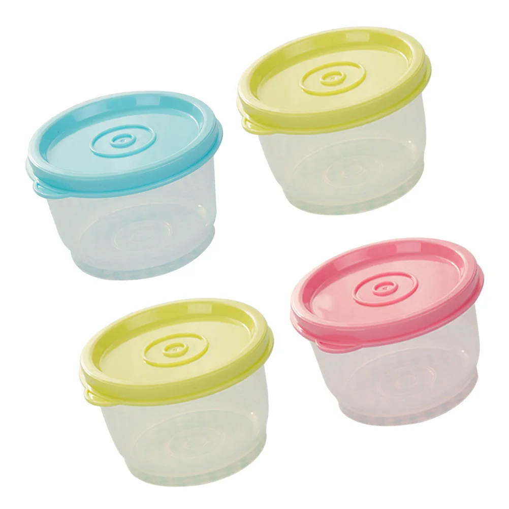 Contenedores de almacenamiento de alimentos sellados reutilizables, fiambreras de plástico sin Bpa, congelador de microondas, sopa apilable segura para viaje, 150Ml, 4 Uds.