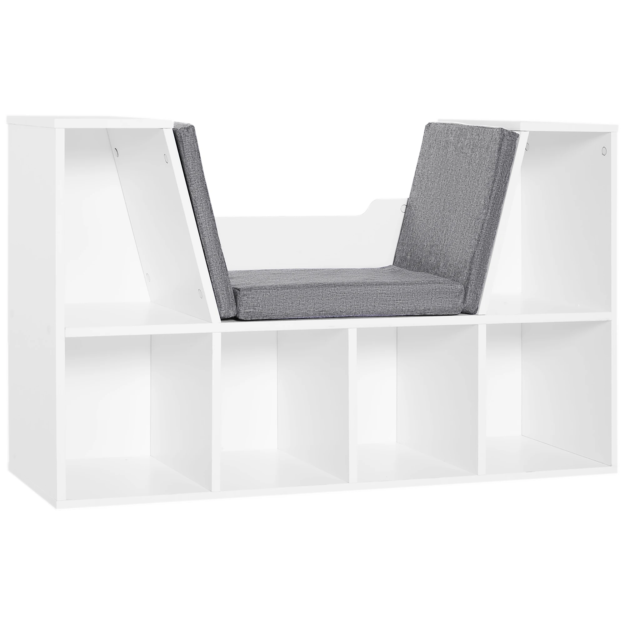 HOMCOM Librería con Asiento 6 Cubo Estantería Original Infantil Zapatero con