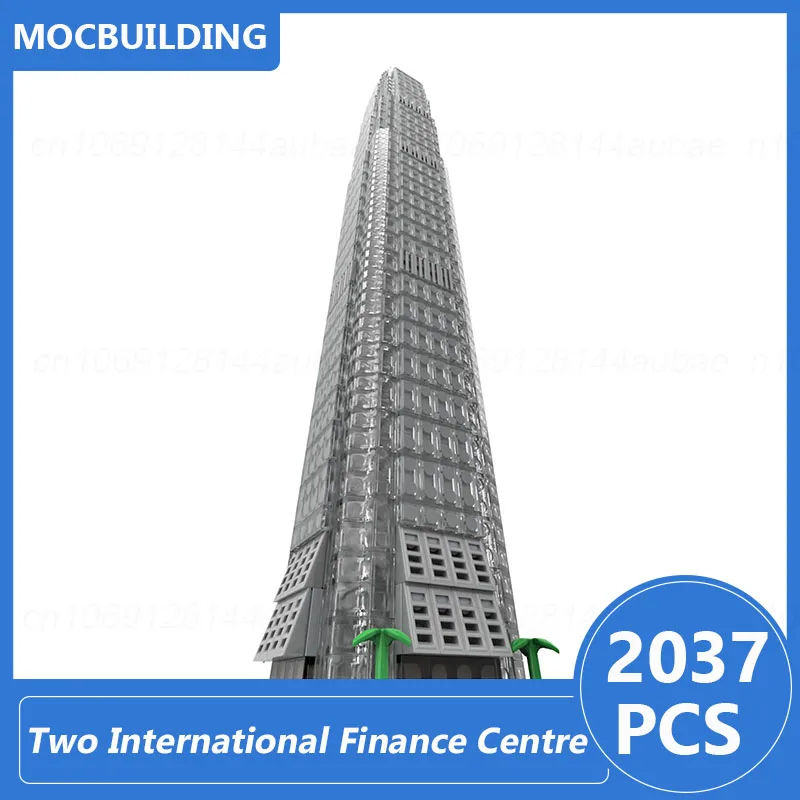 Hong Kong Two International Finance Centre & New Yorker Wyndham Hotel 1:800 modello in scala Moc Building Blocks mattoni di architettura