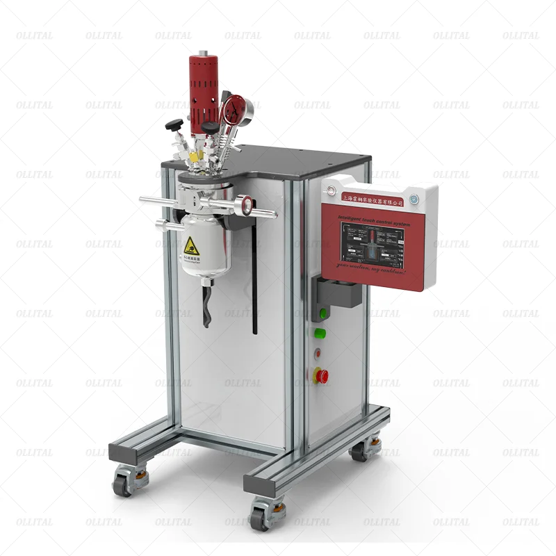 مغلفة طبقة مزدوجة الزجاج اثارة خزان مفاعل مختبر بيركس مفاعل وحدات تخمير الزجاج مع منفذ أخذ العينات المعقمة #1