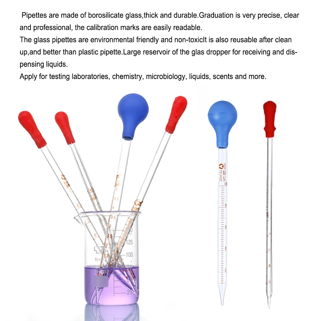 Dropper Portable Test Essential Oils Transfer Rubber Head Scale Pipette 1/2/3/5/10ml Dropping Tube Supplies  3ml