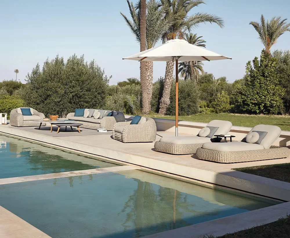 

Outdoor Swimming Pool Sun Lounger Beach Bed Leisure Chaise Lounge Rattan Sofa Outdoor Garden Lounge Chair Furniture